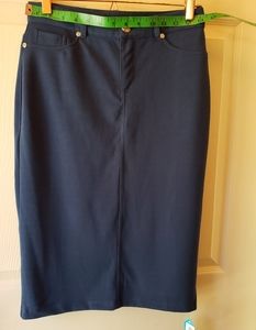 Deep teal knit pencil skirt by Junee sz S